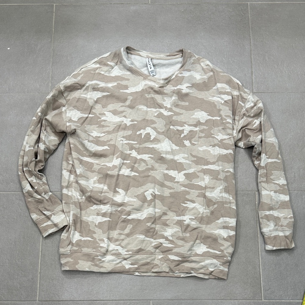 Athleta Beige and Cream Camo Sweatshirt